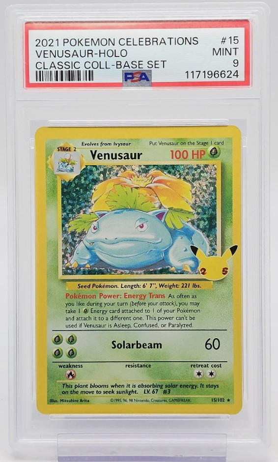 2021 Pokemon Celebrations Classic Collection Venusaur Holo Card #15 PSA 9