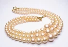 Vintage Richelieu Pearl Necklace 3 Strand Multi Strand Costume Jewelry