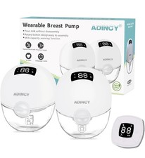 ADINCY Wearable Breast Pump w/ LED  Bright White 2-Pack  New Factory Sealed