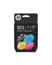 HP 923 CMYK Original Ink Cartridge 4-Pack - K, C/M/Y, NEW
