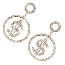 Rhinestone Earrings Hoop Miss Bride Jewelry for Women Statement Trendy