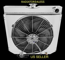 Champion 4 Row Aluminum Radiator Shroud 16 Fan Mustang Comet Fairlane 20 Core