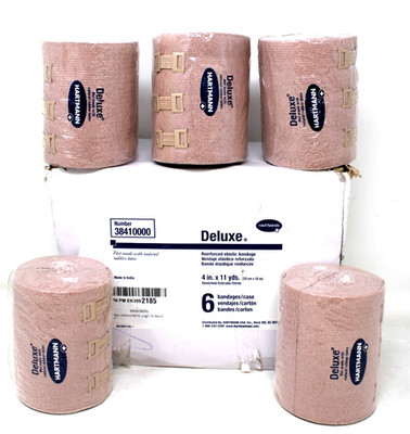Hartmann 38410000 Deluxe Latex Free Elastic Bandages 4'' x 11 Yds - 5/BX
