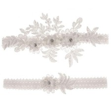 Wedding Garters for Bride Plus Size Garter Lace Bridal Belt Set with Floral W...