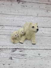 Polar Bear With 2 Cubs Resin