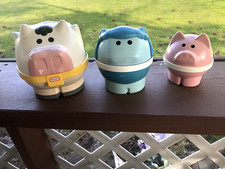 1990's Little Tikes Farm Nesting Animals Stacking Toy Cow Sheep Pig