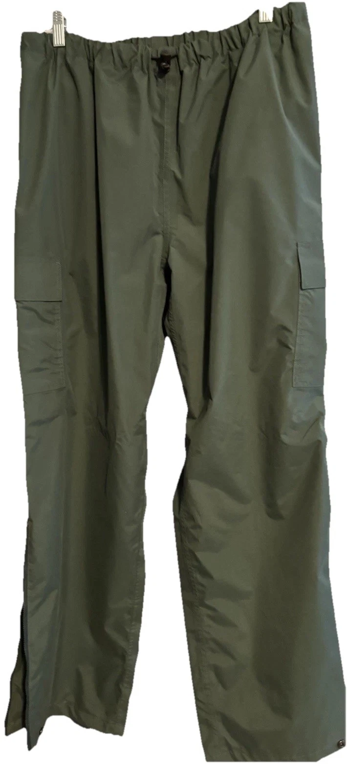 Field & Stream Mens Green Nylon Zip Leg Pants Cargo Pockets Size Large Pull On