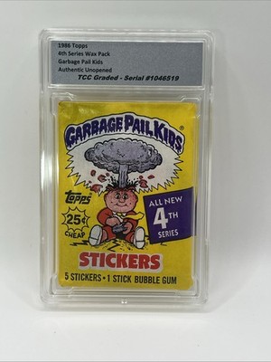1986 Topps Garbage Pail Kids 4th Series Wax Pack Authentic Unopened Encapsulated