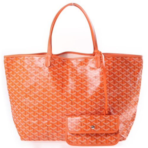Goyard Sun Louis GM PVC×leather Tote Bag Orange Used 0664b78e5fb9a512297657d6f15