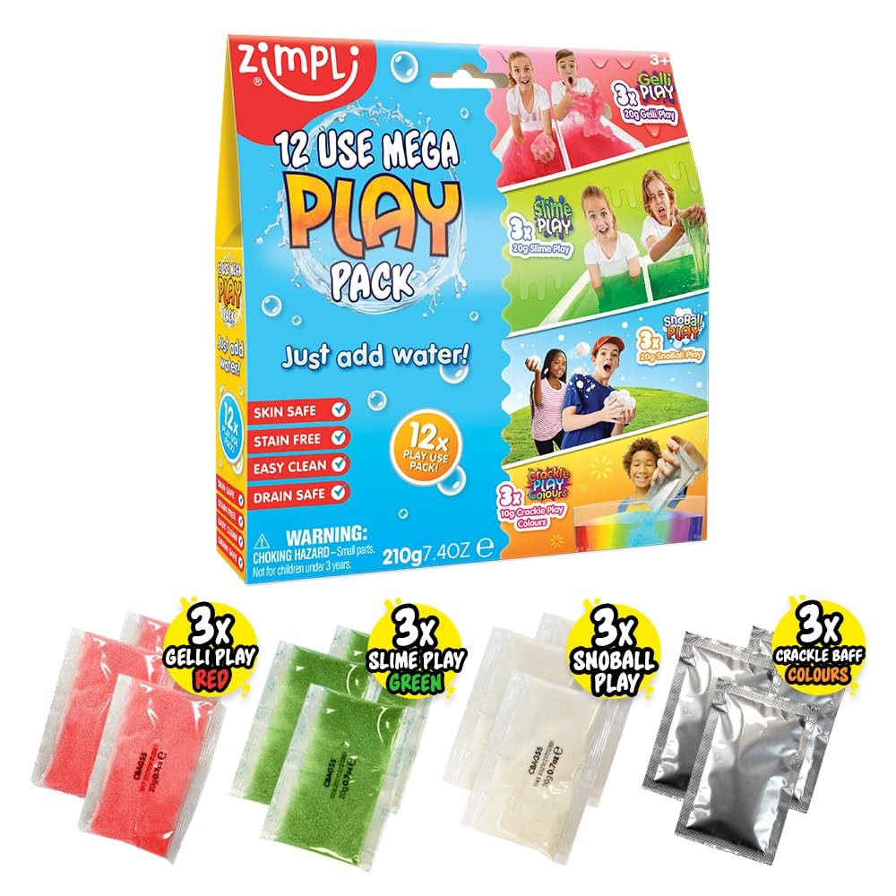 Pack Gelli Baff Slime Snoball et Crackle 12 jeux de bain pour enfant