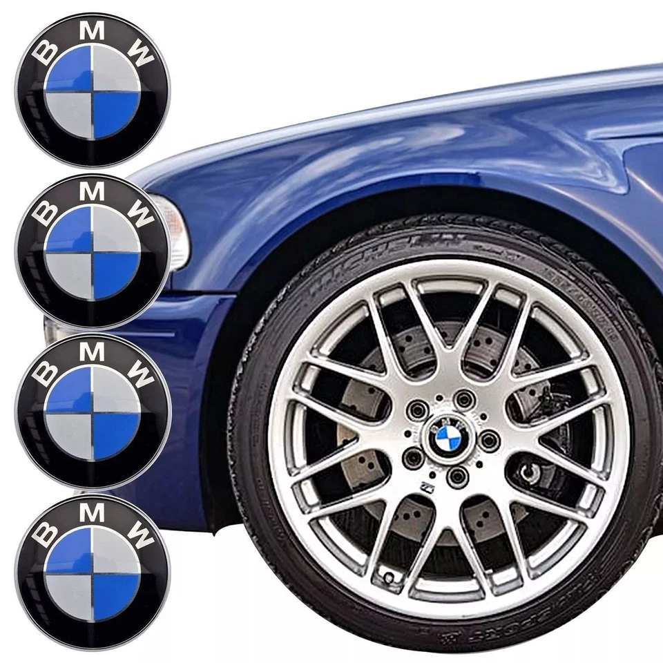 4PCS 68mm/2.7IN Wheel Center Hub Caps Logo Badge Emblem For BMW 1/3/5/7 Series - Image 3 of 4