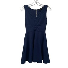 City Studio Womens Mini A-line Dress Sleeveless Navy Size Small Zip