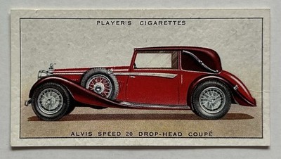 Players Motor Cars No3 Alvis Speed 20 Drop Head Coupe Tobacco Card CC2