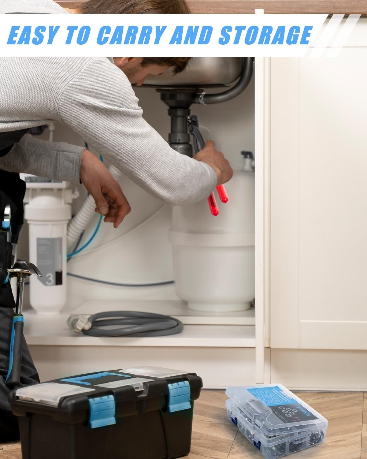 210PCS 304 Stainless Steel Single Ear Hose Clamp Assortment Kit - 12 Sizes (6-36