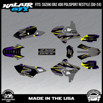 Graphics Kit for Suzuki DRZ400 Polisport Restyle  (2000-2024) Vizion - BLUE