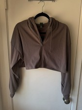 Wild Fable Women's Ribbed Cropped Zip-Up Hoodie