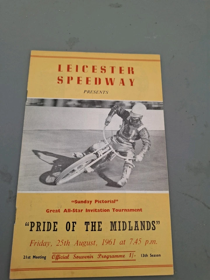 1961 speedway programme leicester pride of the midlands tournament - Image 1 of 1