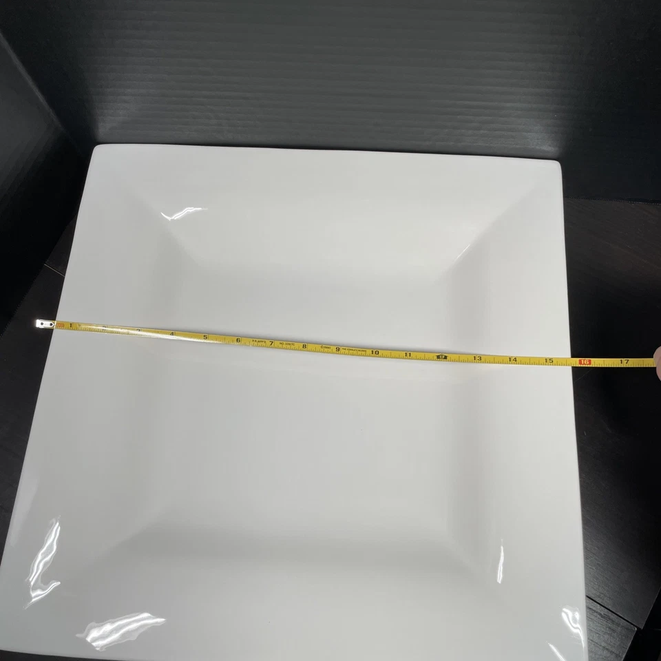 Crate & Barrel Platter Square 14 Inch Plate White USED - Image 2 of 4