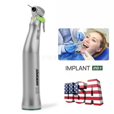 Dental Implant Contra Angle Handpiece 20:1 Reduction E-Generator LED Self Light