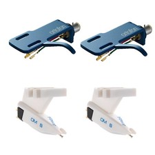 2x Ortofon SH-4 Blue DJ Headshell for OM Cartridges w/ 2x OM Scratch White