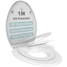 1M Family Toilet Seat, Patented Elongated with Toddler Seat Built In, White