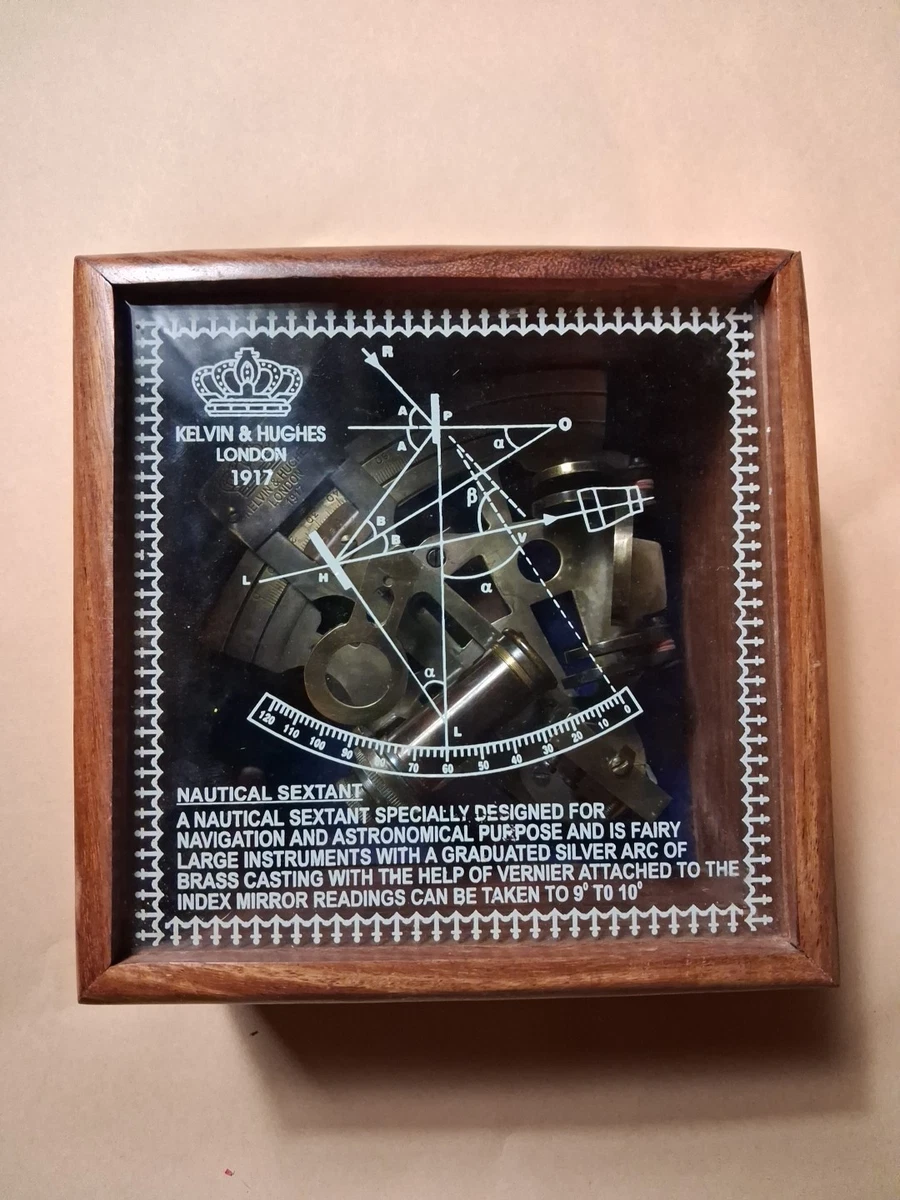 Sestante tascabile Kelvin & Hughes London, astrolabio nautico in ottone