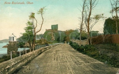 Oban antike Postkarte Schottland Neue Esplanade