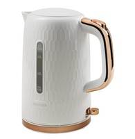 Goodmans Honeycomb White & Rose Gold Kettle - 1.7L Fast postage and Delivery 