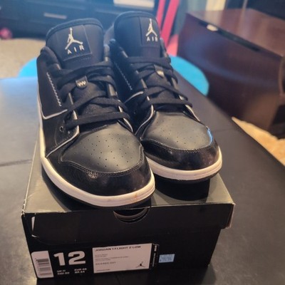 Nike Jordan 1 Flight 2 Black Leather 654465-021 Size 12. worn one time with box