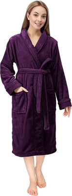 NY Threads Damen Morgenmantel mit Schalkragen, weich und flauschig, Kleidung