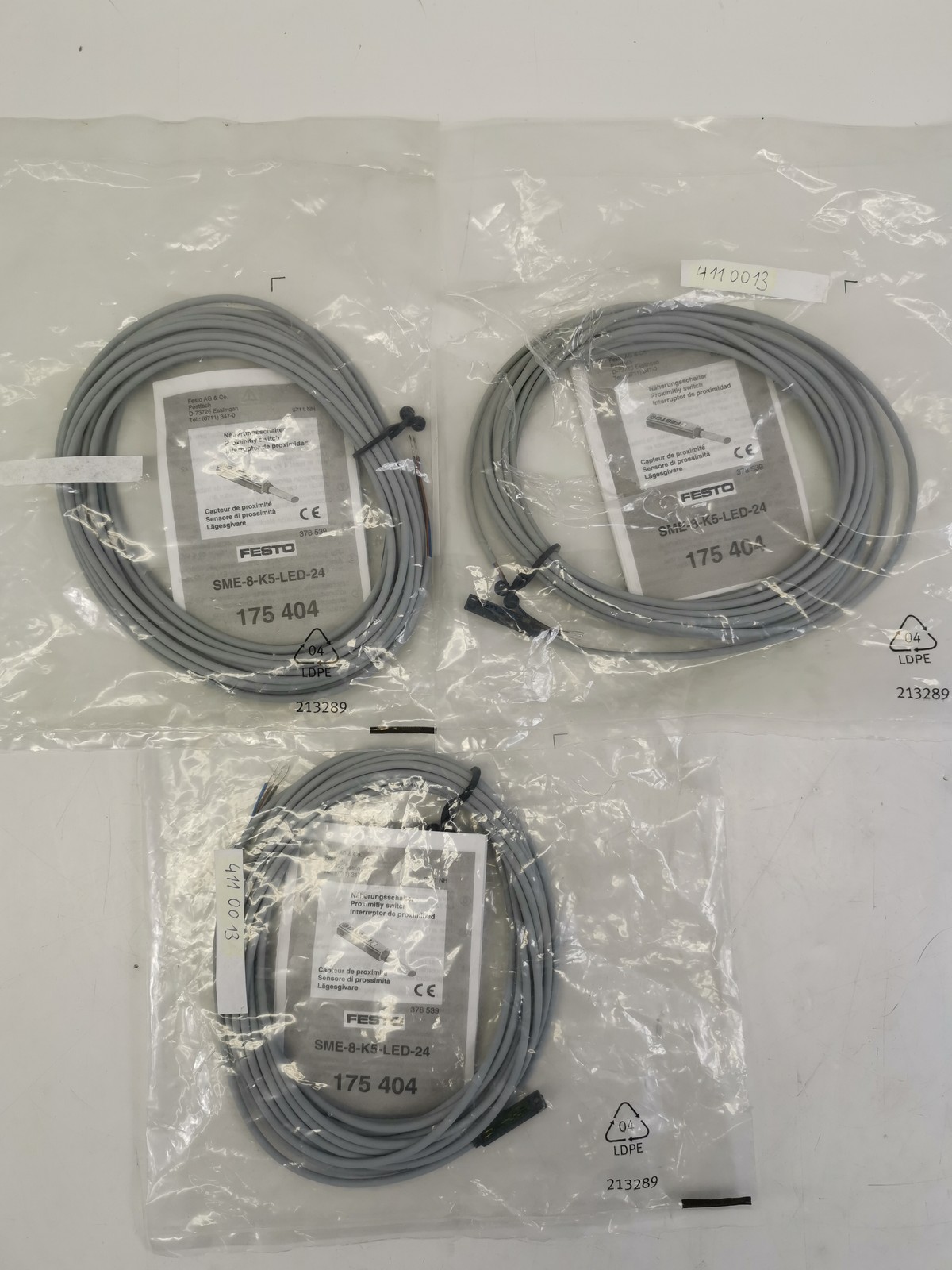 Festo SME-8-K5-LED-24 175404 Proximity Switch 3 Pack NEW