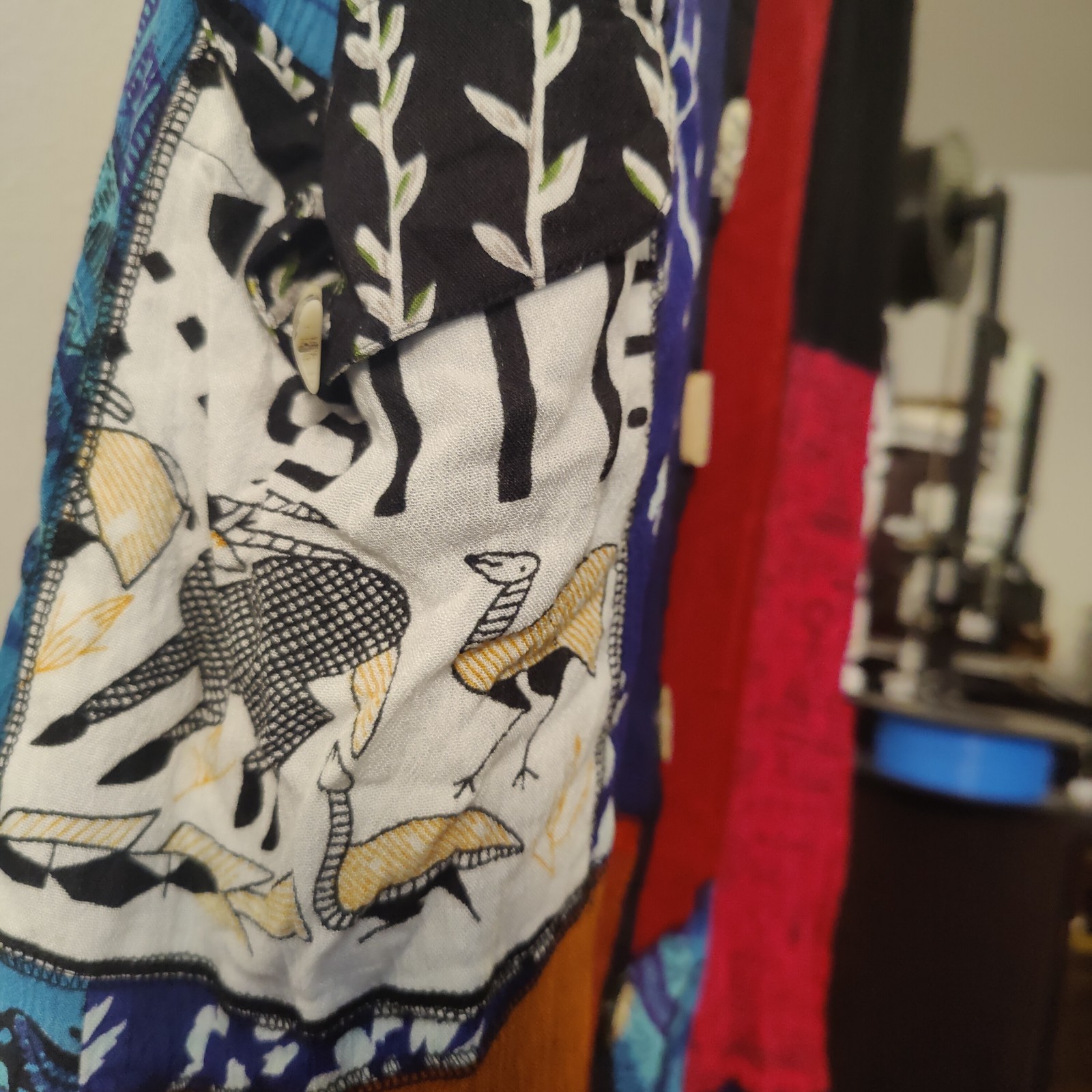 LA Cera patchwork dress with pockets button Up si… - image 7