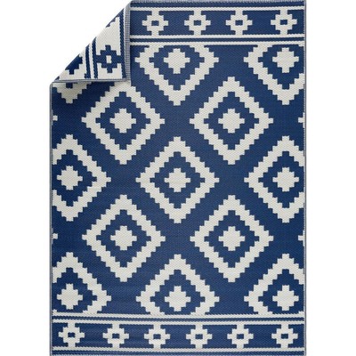 PLAYA RUG Milan Design Navy and Creme 8 ft. x 10 ft. Size 100% Eco-friendly Area