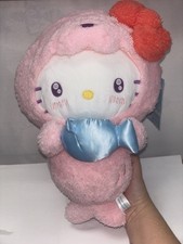 RARE Hello Kitty Pink Seal Plush with Blue Fish 