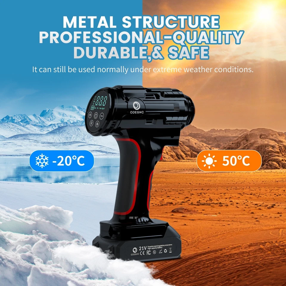 Inflador de Neumáticos Portátil 21V 2X Más Rápido, 160PSI, Doble Fuente de Alimentación (Negro) Foto 4 de 4