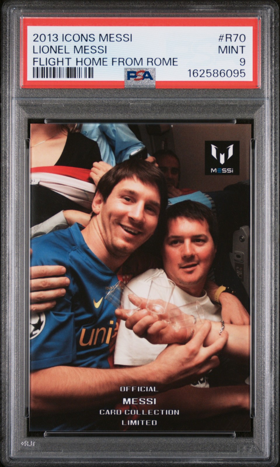 2013 ICONS MESSI LIMITED COLLECTION FLIGHT HOME FROM ROME LIONEL MESSI PSA 9