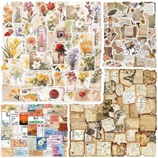Pcs Aesthetic Stickers,Junk Journal Scrapbook Supplies, Waterproof 210 Vintage
