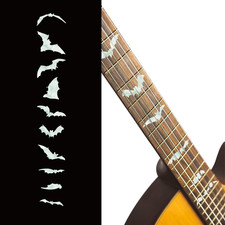 2 Pcs Guitar Inlay Stickers, Guitar Fretboard Markers Bats Decals for Acoustic G