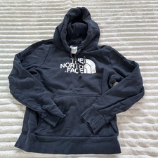 THE NORTH FACE Women Black Hoodie Pullover Big Logo Sweatshirt Size Small
