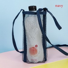 Water Bottle Carrier Bag Mesh Holder Adjustable Shoulder Strap Hiking Travel