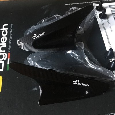 LighTech Mirror Block Off Plates Ducati 899 1199 Panigale Black Covers 2012-2015