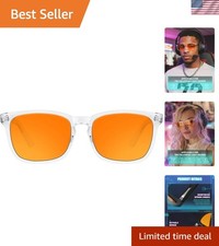 Stylish Blue Light Blocking Glasses with Amber Lens - Unisex Eyewear for Gaming