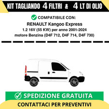Tagliando per RENAULT Kangoo Express 1.2 16V 55 kw Benzina 2001-2024 - 4 Lt d...