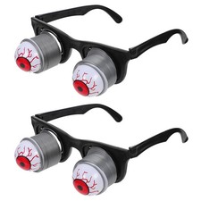 TOYANDONA 2Pcs Halloween Spring Eyeball Eyewear Fun Prank Novelty Glasses