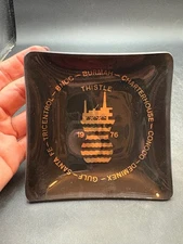 Vtg Offshore Oil Platform Thistle Glass Plate Burmah Conoco Gulf Tricentrol 1976