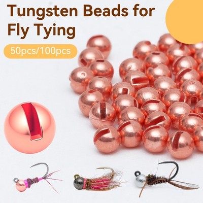 100pcs Slotted Tungsten Fly Tying Beads