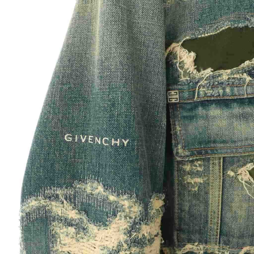 Givenchy Moleskin Destroy Denim Jacket Jeans G M … - image 4