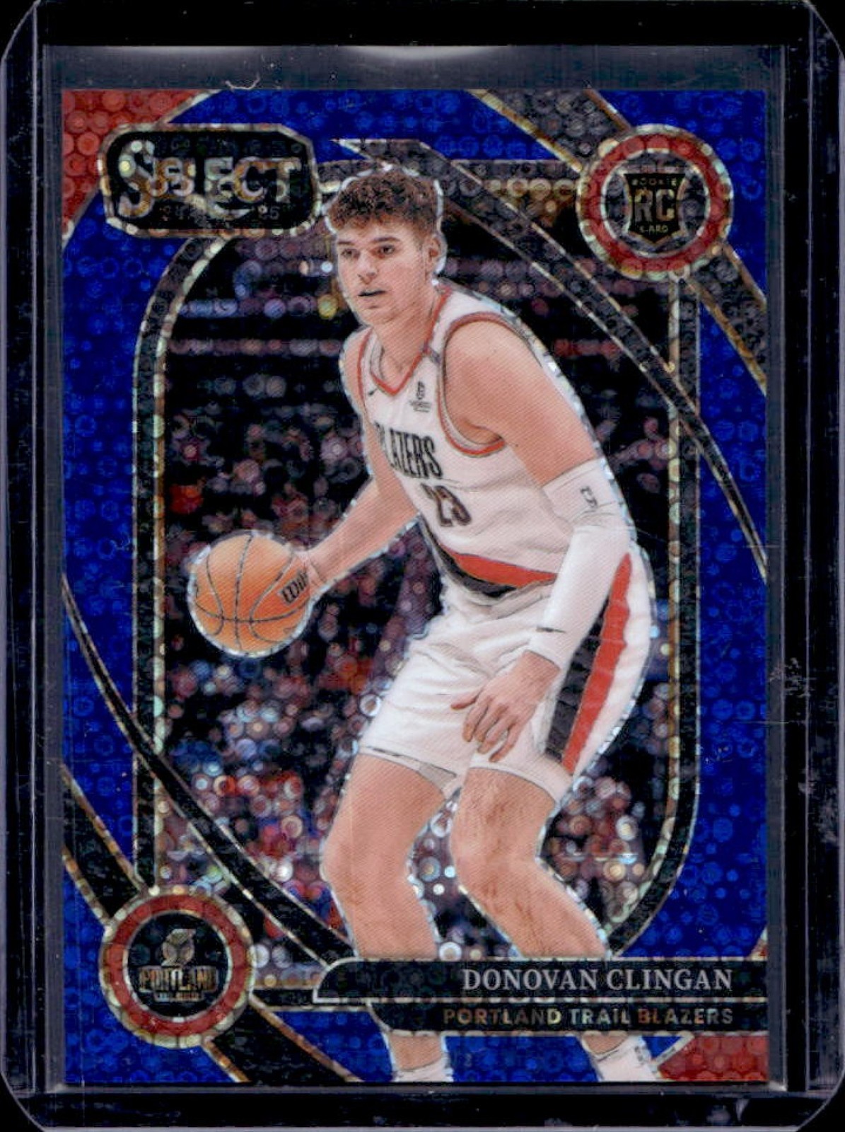 2024-25 Select Donovan Clingan Courtside RC Blue Disco Prizm #5/25 Trail Blazers
