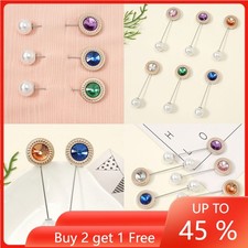 Muslim Women Hijab Scarf Shawls Pins Abaya Brooch Safety Gemstone Pins Accessory