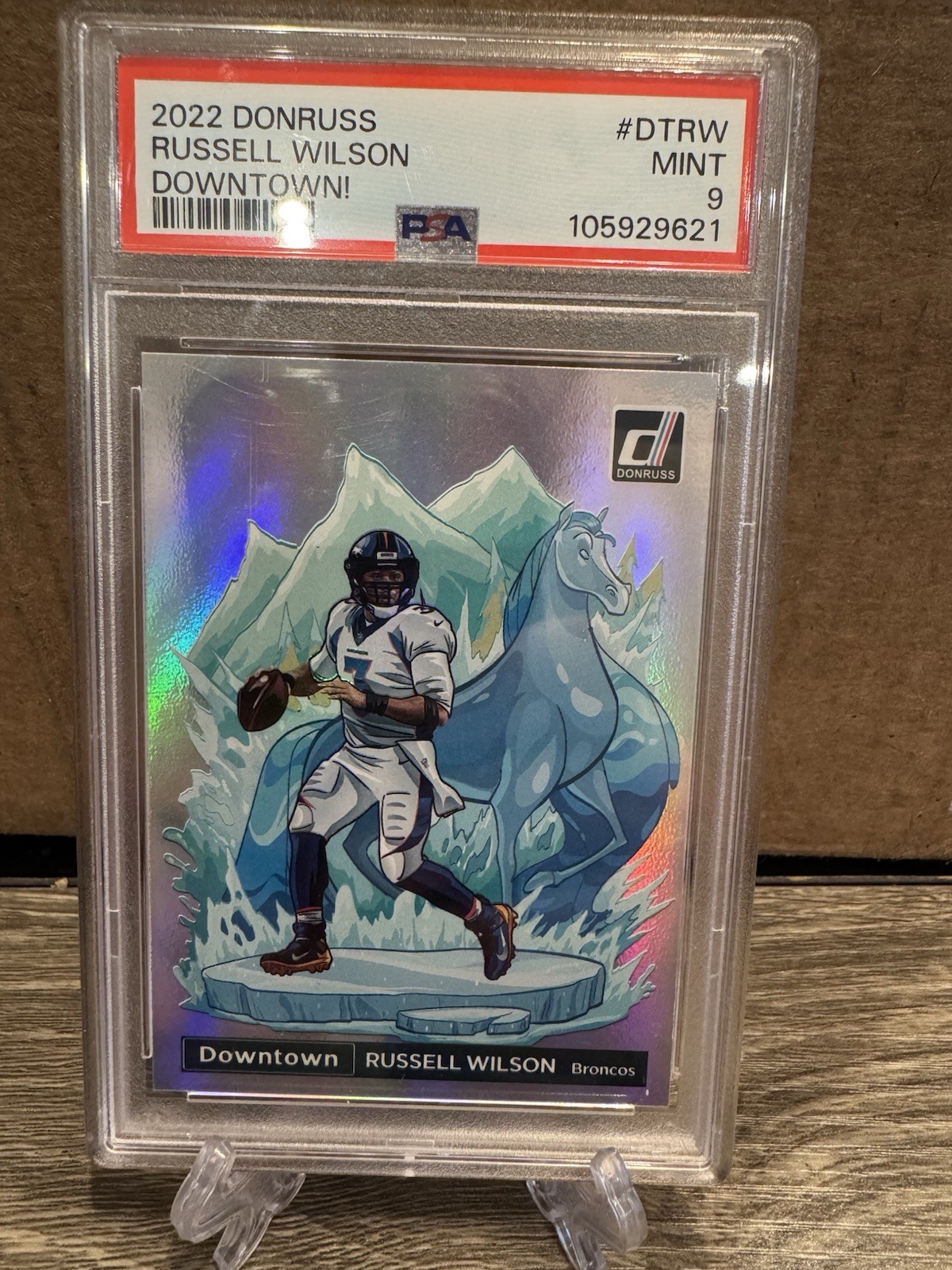 2020 Panini Donruss Downtown! Russell Wilson #D-RW, PSA 9